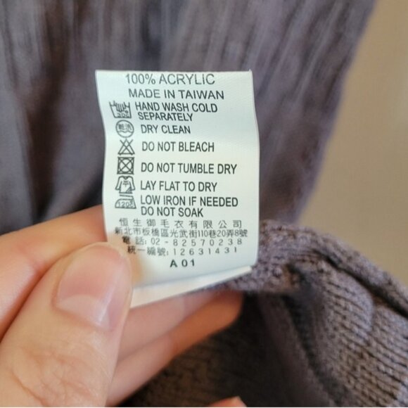 Gray Purple Crochet Knit Babydoll Top - Picture 5 of 5